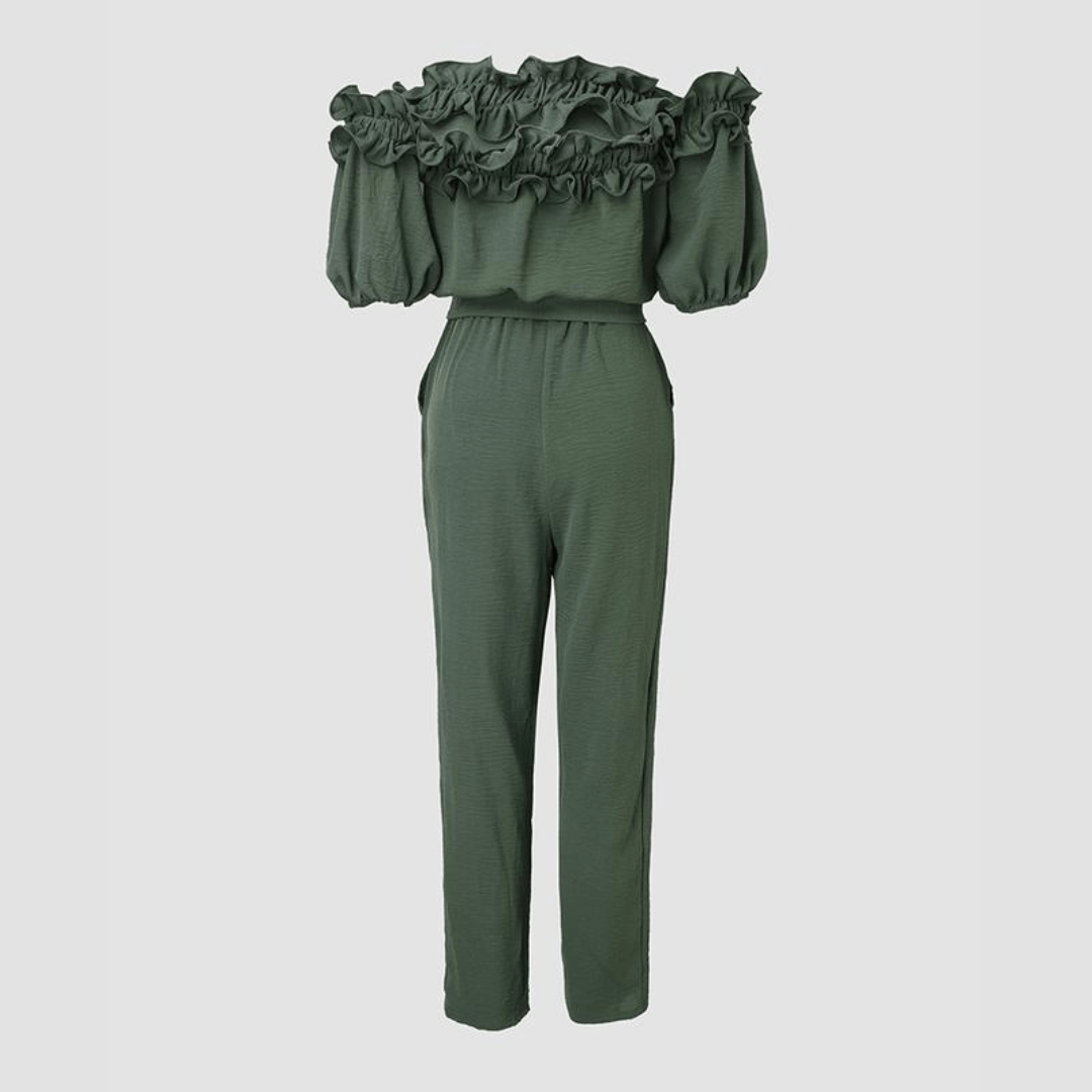 ChicGlow™ Frill Hem Off-Shoulder Jumpsuit