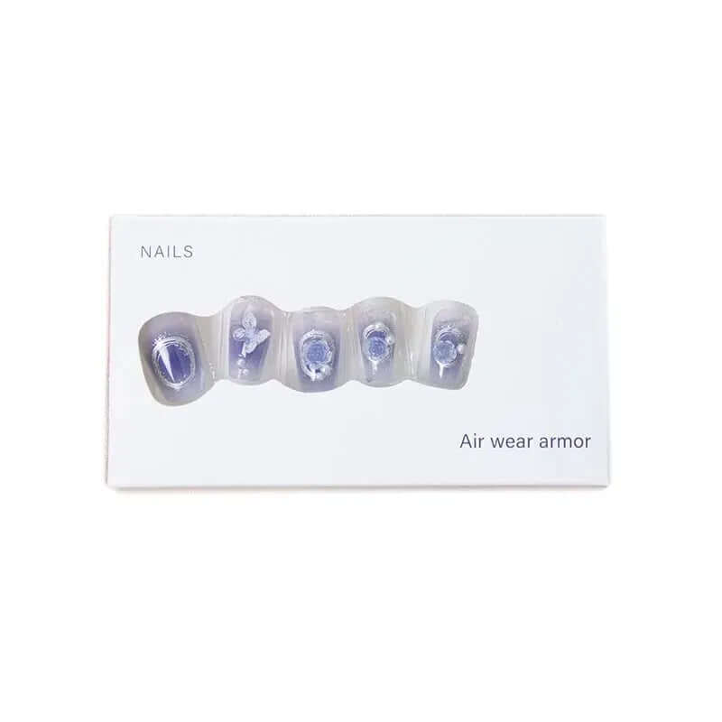 50% OFF I Blue 3D Butterfly Coffin Press - On Nails (24Pcs) - VERRANOO