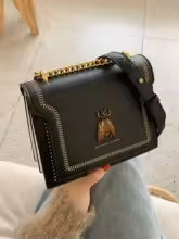 GlamorEdge™ Leather Chain Bee Crossbody Bag