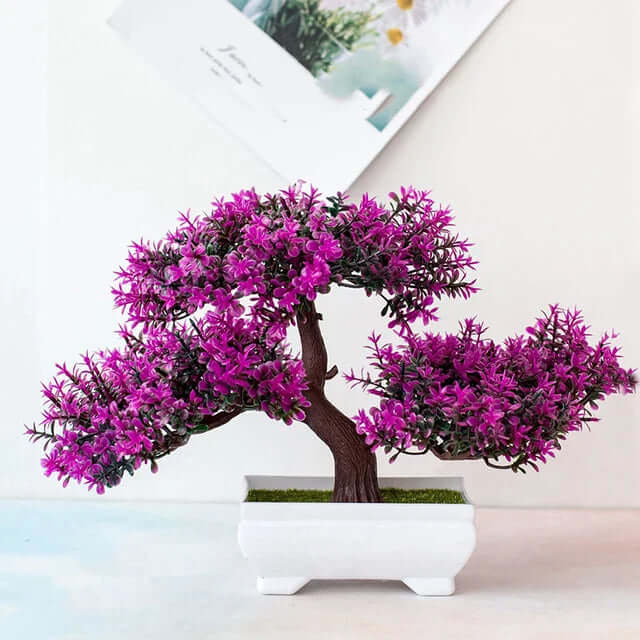 Artificial Bonsai Plant with White Pot - VERRANOO