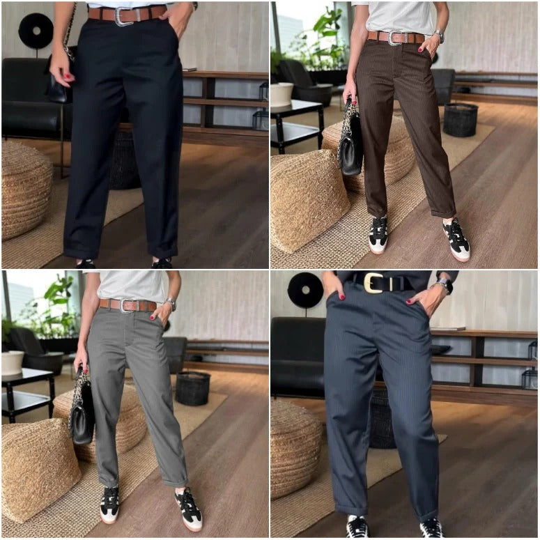 Women's High Waist Casual Straight Blazer Pants