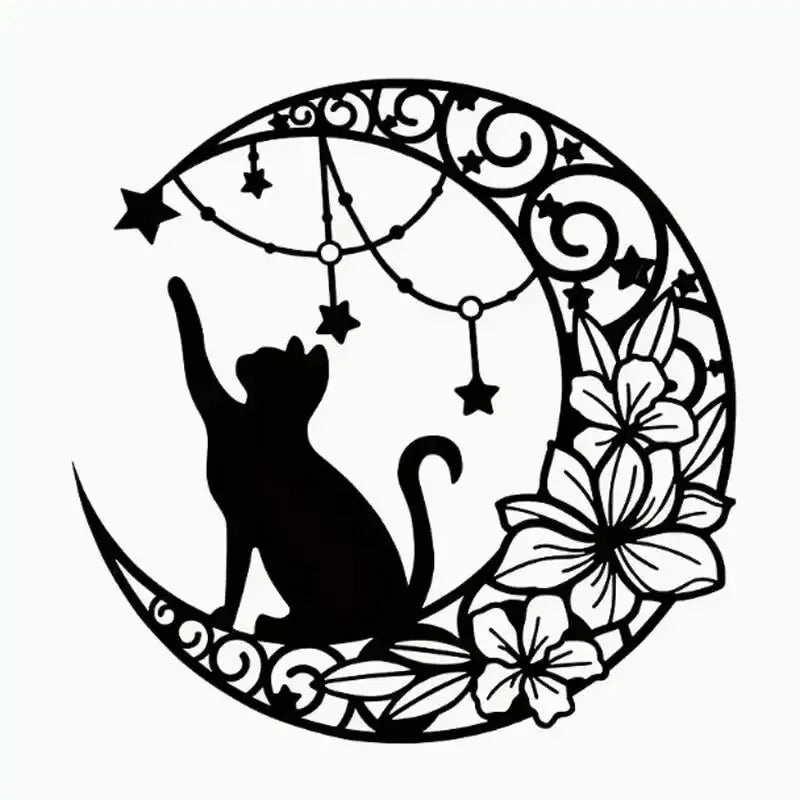 LunaPaws™ Black Cat Moon Wall Art - VERRANOO