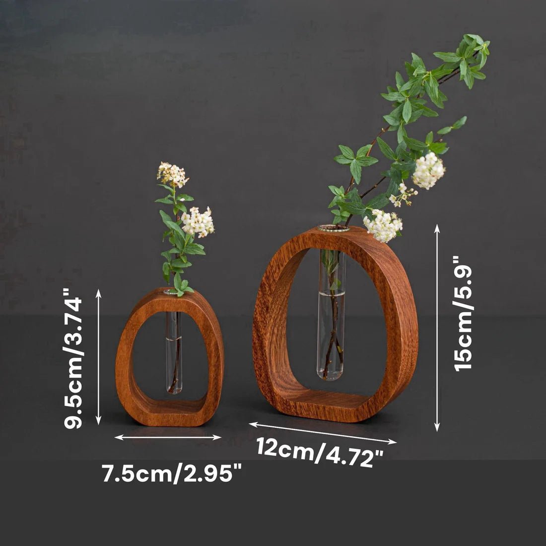 NordHaven™ Solid Wood Glass Vase - VERRANOO