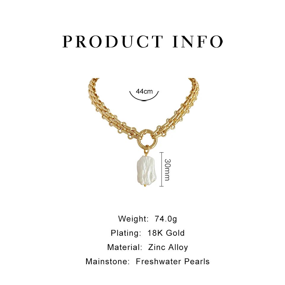 PearlPower™ Square Baroque Chain Necklace - VERRANOO