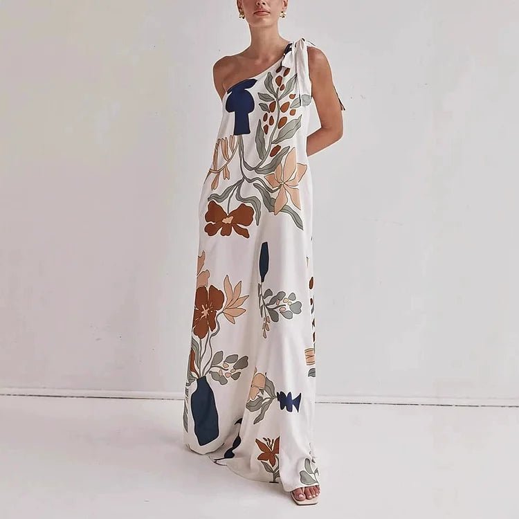 SolEssence™ Printed Summer Off - Shoulder Maxi Dress - VERRANOO