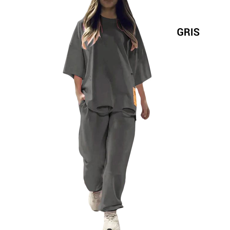 CozyScene™ Women's Fashion Loose Casual T-shirt and Pants Set