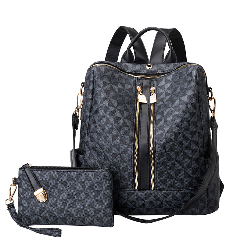 Croyard™ Large Capacity Monogram Backpack & Wallet Set