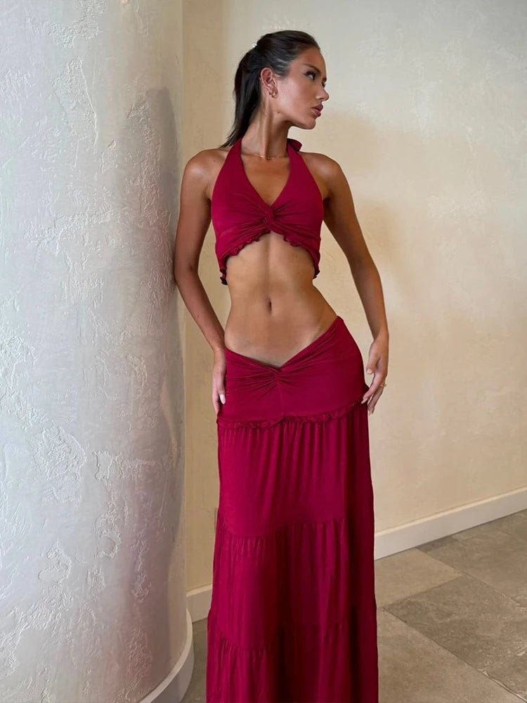 VivaBloom™ Sexy Pleated Ruffle 2 - Piece Set - VERRANOO