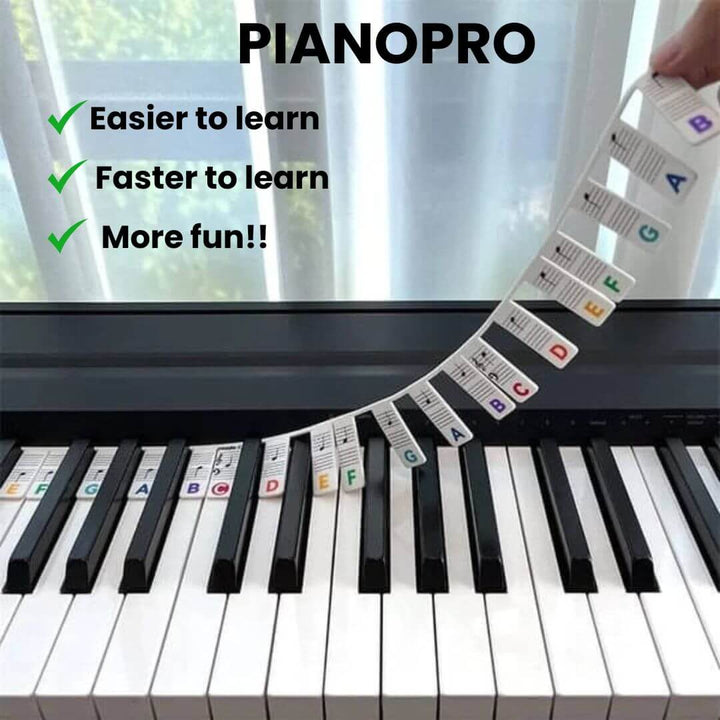 PianoPro Reusable Silicone Piano Keyboard Note Labels