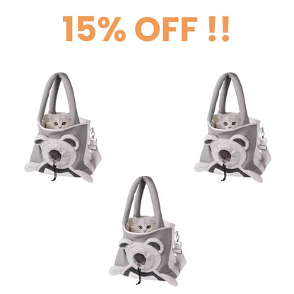 Bear-Inspired Head-Out Pet Carrier - Small Dog and Cat Bag with Open Top Design