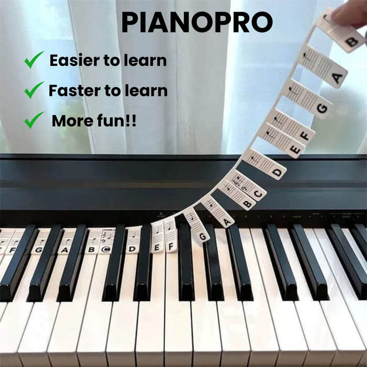 PianoPro Reusable Silicone Piano Keyboard Note Labels