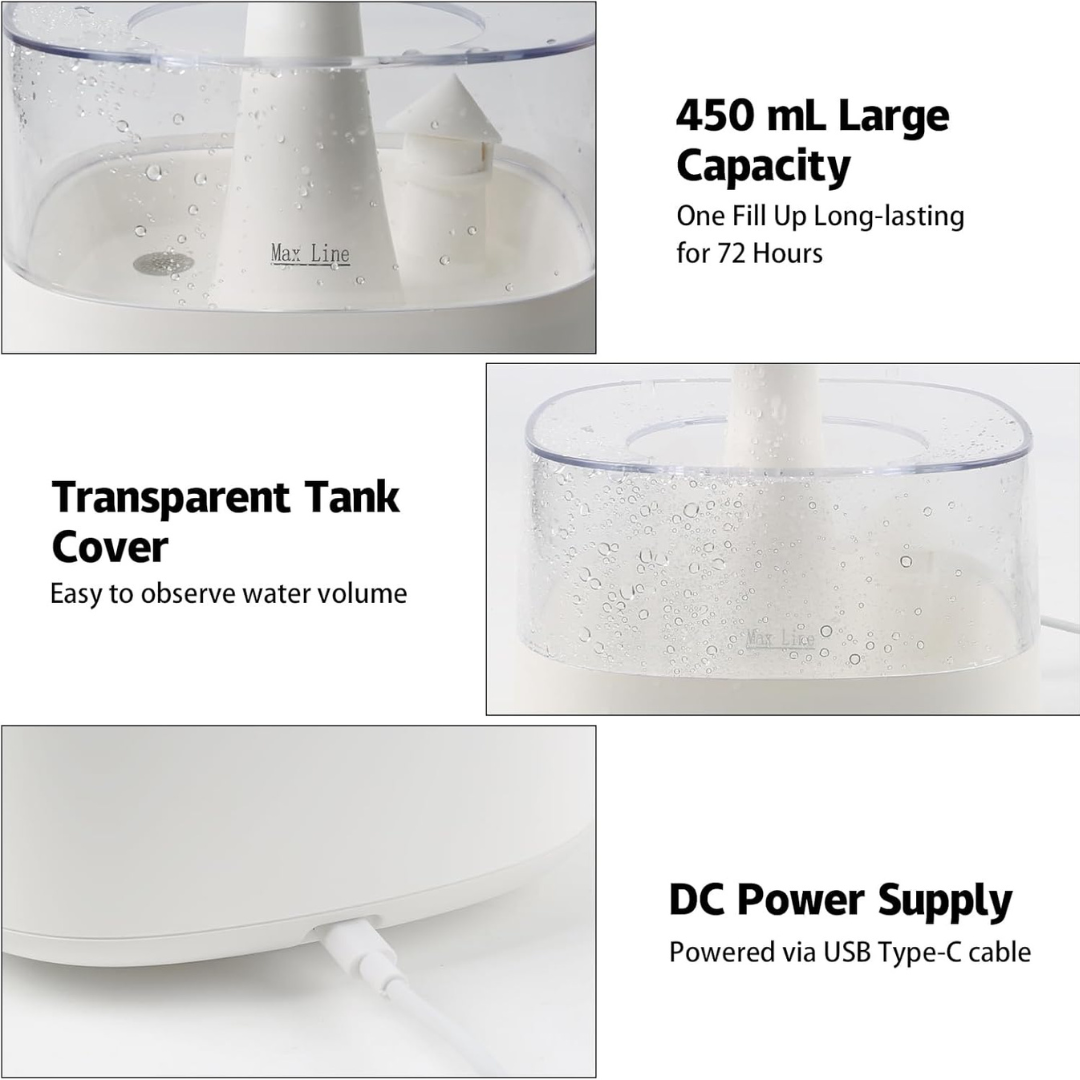 ZenDrop™ Rain Humidifier with Faux Plants