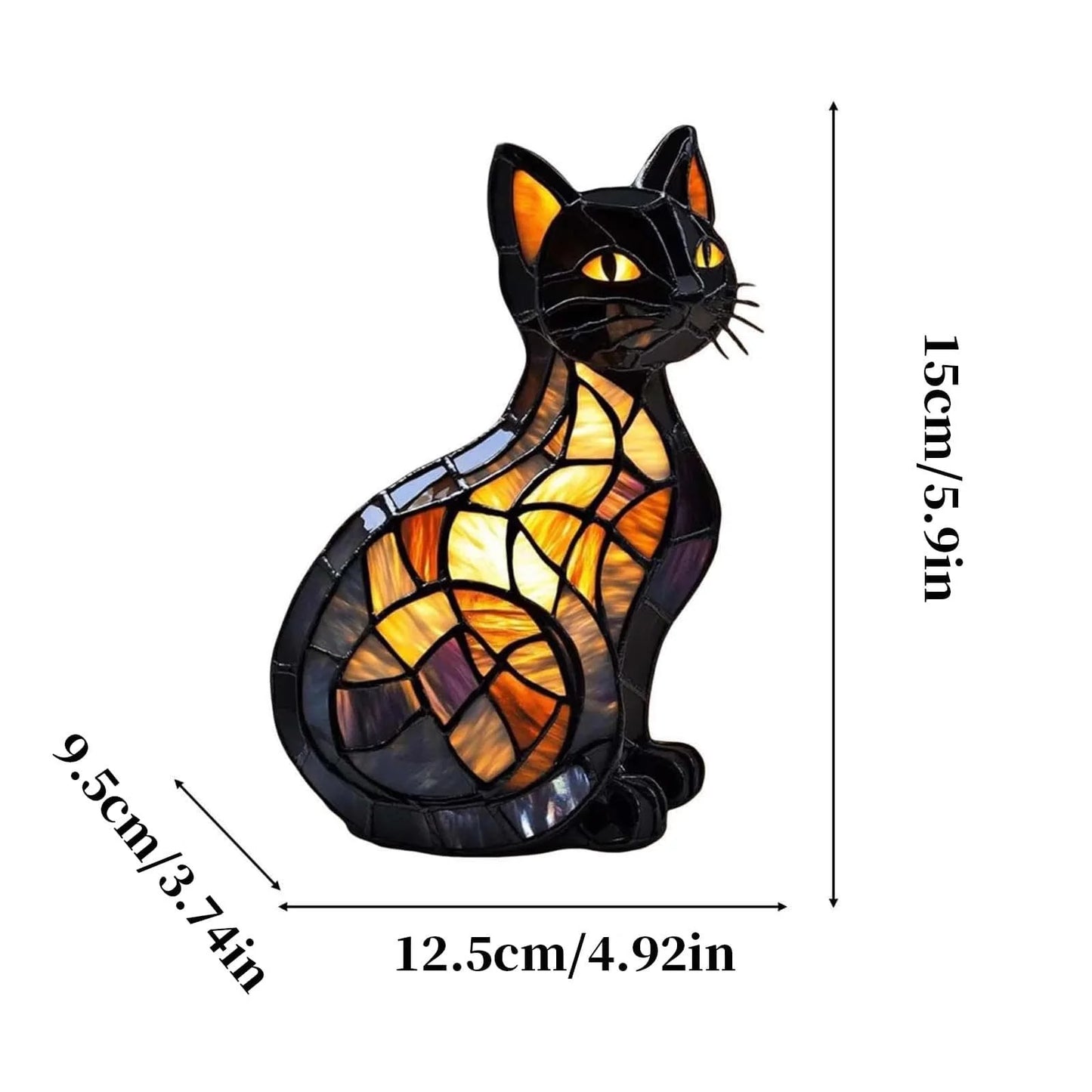 Walter Britto™ Artistic Stained Glass Cat Lamp