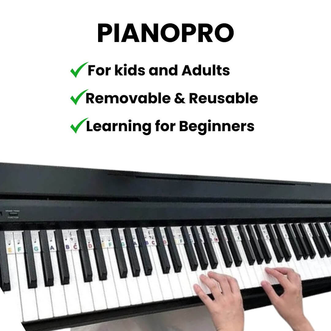 PianoPro Reusable Silicone Piano Keyboard Note Labels