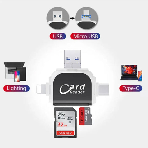 PhotoEase 4-in-1 SD TF Card Reader