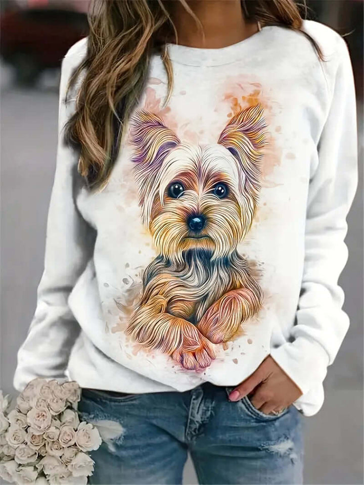 Cozy Dog Print Sweater