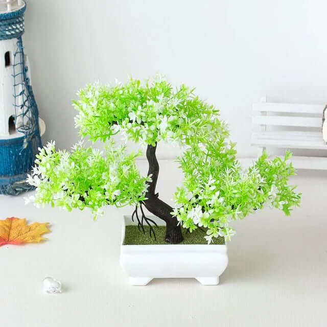 Artificial Bonsai Plant with White Pot - Coolpho