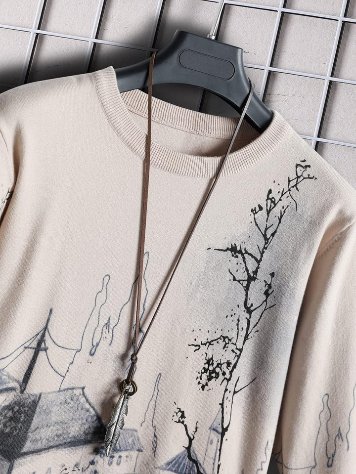 Men’s Ink Art Long-Sleeve Sweater - Free Shipping + 50% OFF!!