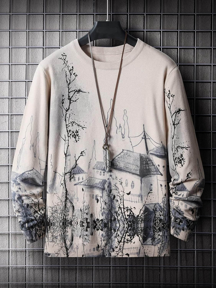 Men’s Ink Art Long-Sleeve Sweater - Free Shipping + 50% OFF!!