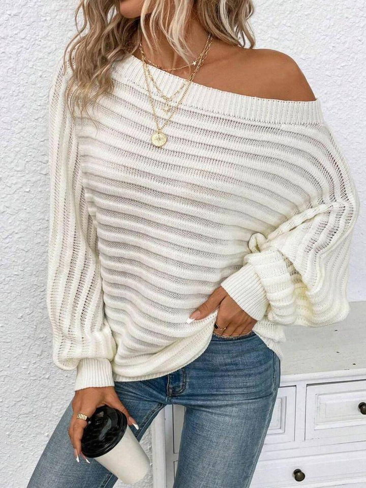 Asymmetrical Batwing Knit Sweater