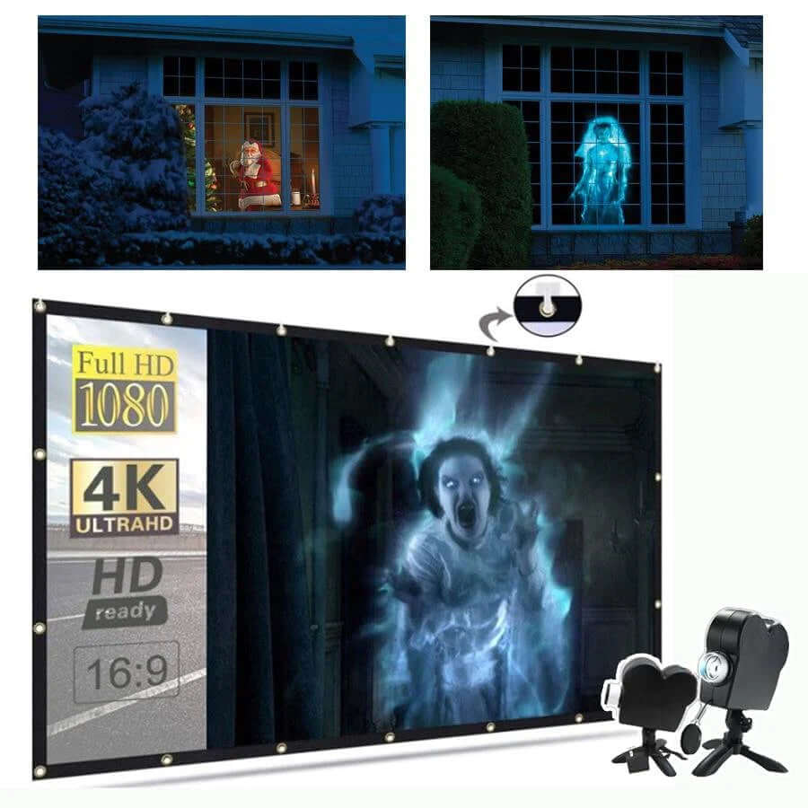 🎃 Halloween Ultra-Deluxe Projector (12 videos + Projector + Screen) - Coolpho