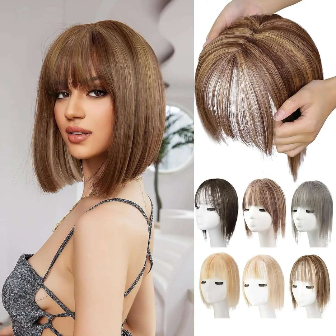 CutyHair Natural Hair Toppers With Bangs