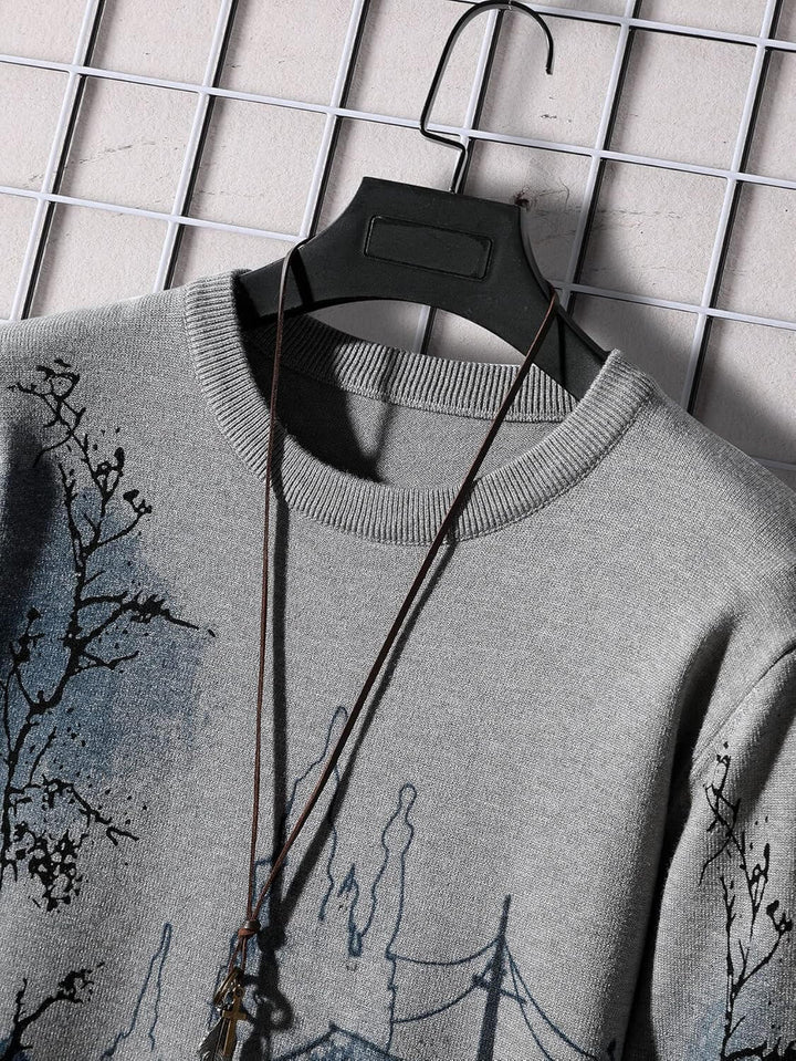 Men’s Ink Art Long-Sleeve Sweater - Free Shipping + 50% OFF!!