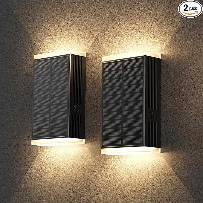 Laurent™ Solar Outdoor Wall Lamp – Adjustable Color Temperature, 2 Pack