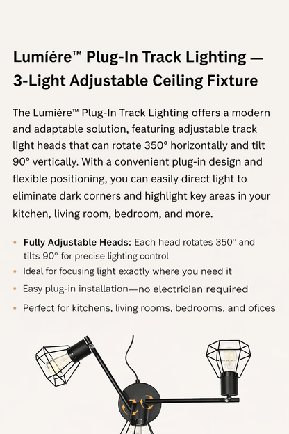 Lumière™ 3-Light Plug-In Track Light