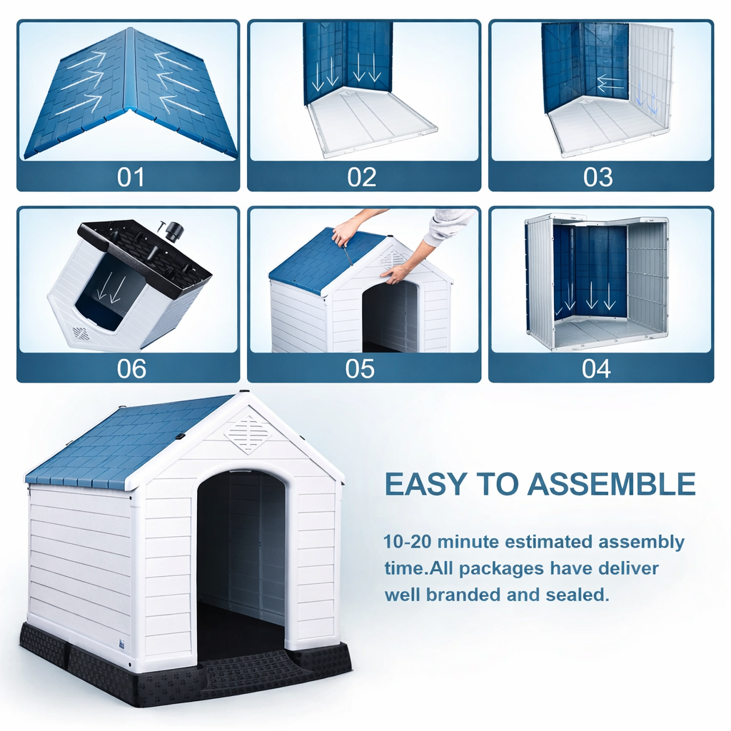 PurePaw Living  – Outdoor Dog House with Weather-Resistant Design