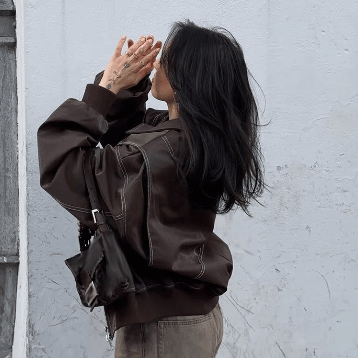 RedChic Leather Elegance - Autumn Bliss Jacket