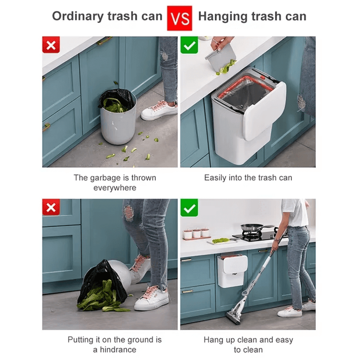 TidyPlace Folding Trash Can with Lid