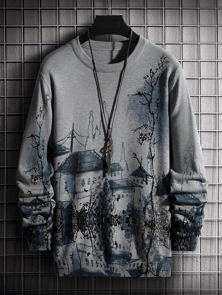 Men’s Ink Art Long-Sleeve Sweater - Free Shipping + 50% OFF!!