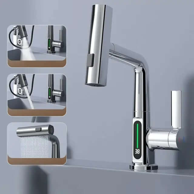 FauWat™ 3-in-1 Extendable Smart Waterfall Basin Faucet - Coolpho