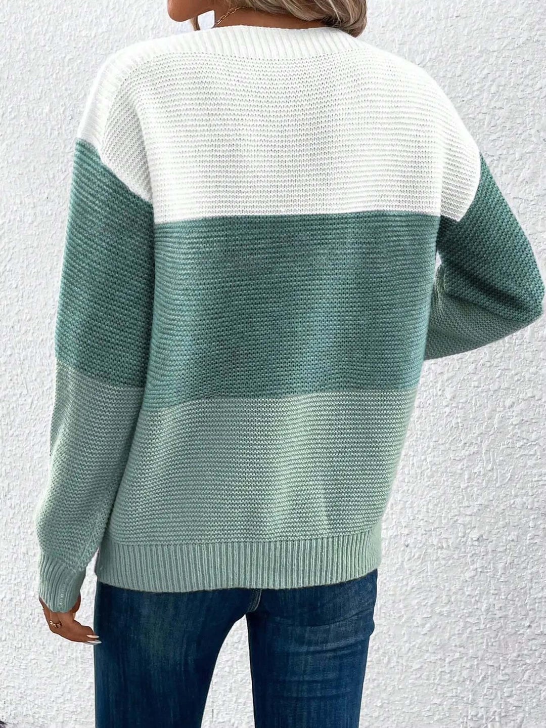 Free Shipping! I Three-Tone Cozy Knit Sweater