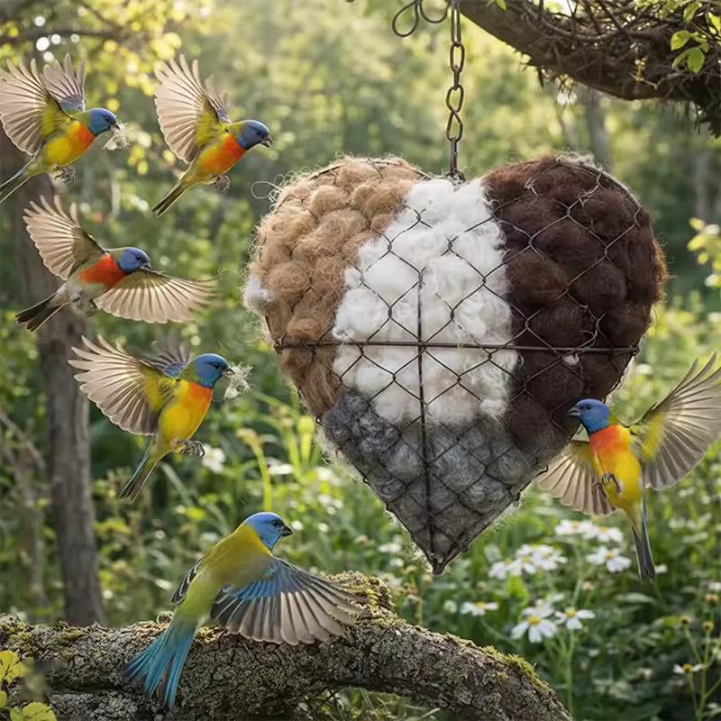 Nestor Heart™ Handmade Fiber Bird Nesting Ornament