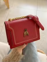 GlamorEdge™ Leather Chain Bee Crossbody Bag