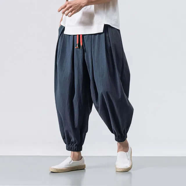 Loose Fit Casual Linen Trousers