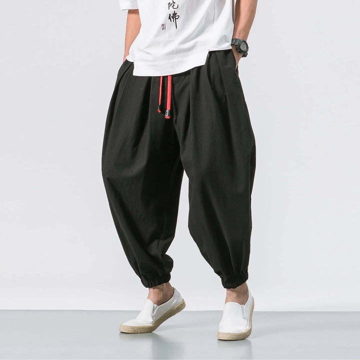 Loose Fit Casual Linen Trousers