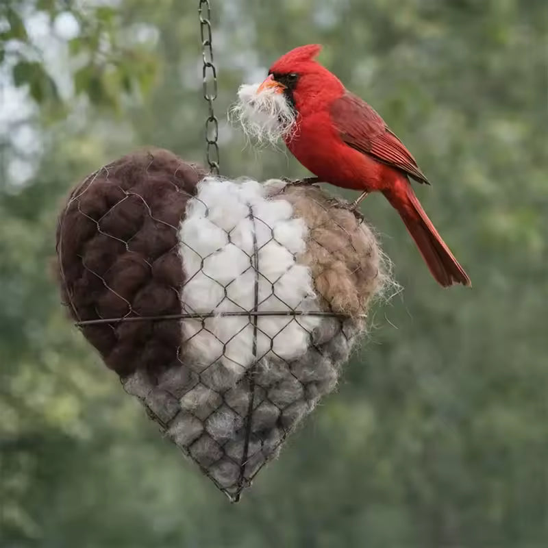 Nestor Heart™ Handmade Fiber Bird Nesting Ornament