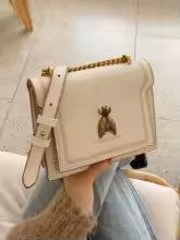 GlamorEdge™ Leather Chain Bee Crossbody Bag