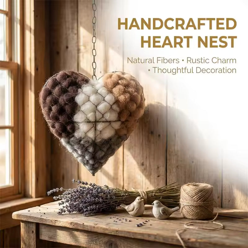 Nestor Heart™ Handmade Fiber Bird Nesting Ornament
