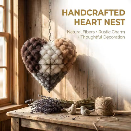 Nestor Heart™ Handmade Fiber Bird Nesting Ornament