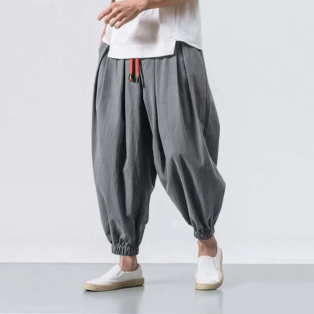 Loose Fit Casual Linen Trousers