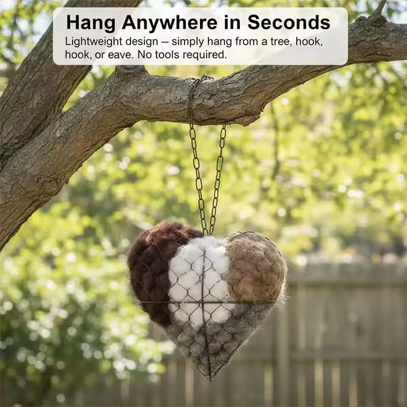 Nestor Heart™ Handmade Fiber Bird Nesting Ornament