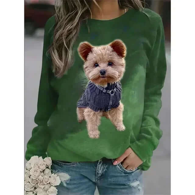 Cozy Dog Print Sweater