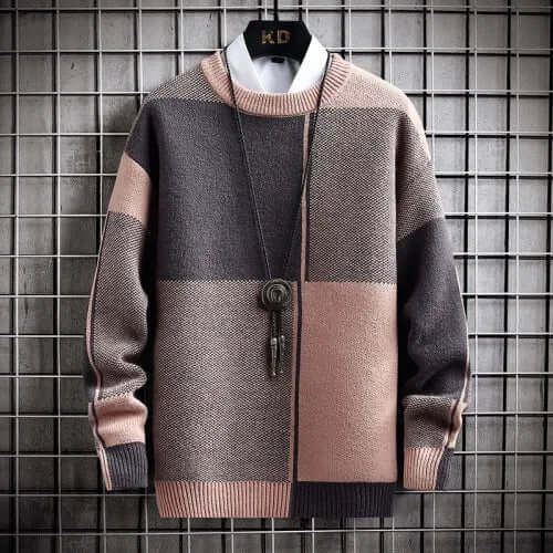 Men’s Leisure Color Block Knit Sweater