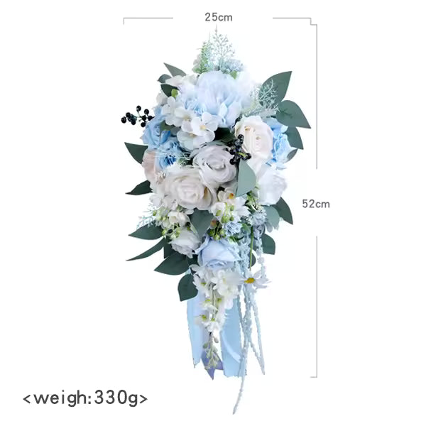AERÉLIA™ Cascading Blue Bridal Bouquet