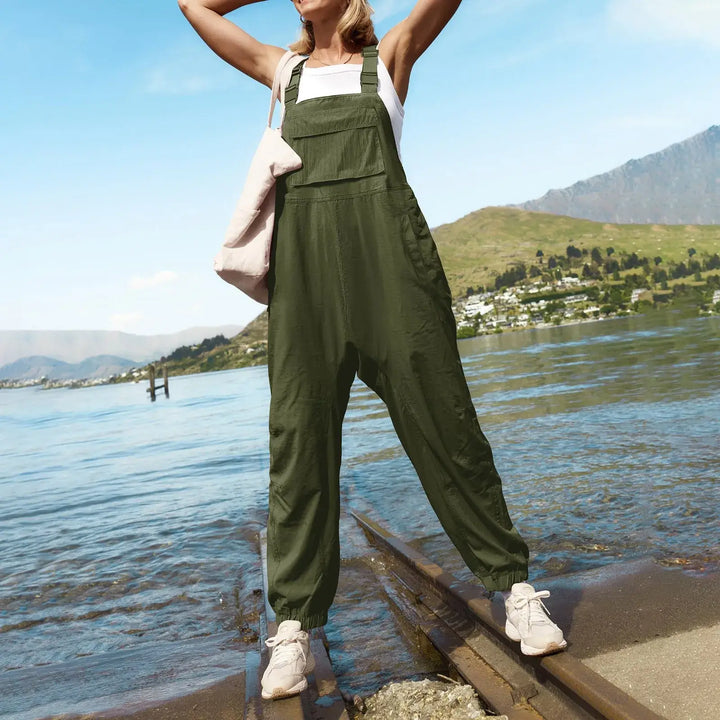 Womens Fleece Warm Overalls Adjustable Jumpsuits