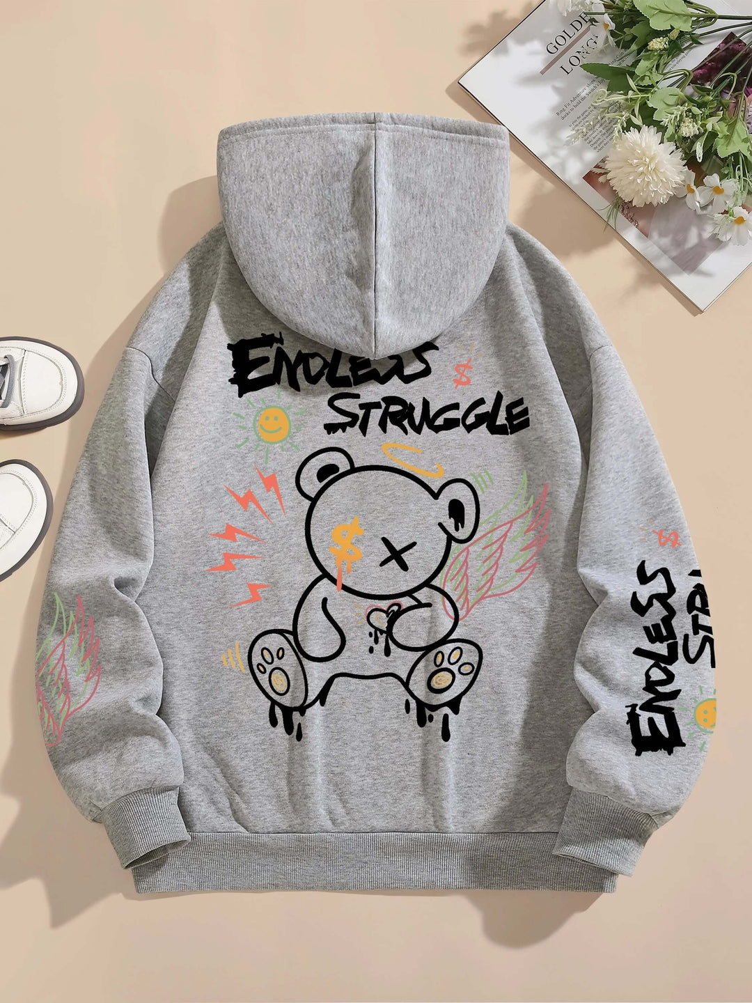 Graffiti Vibes Bear Hoodie - Free Shipping!